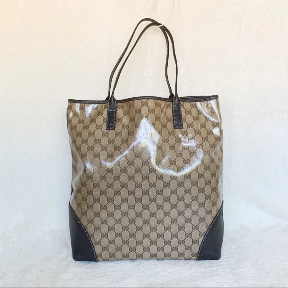 NWT Authentic Gucci Crystal GG Leather Tall Tote